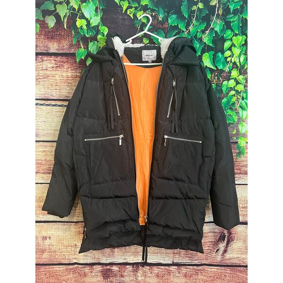 Orolay Jacket Black Thickened Down Jacket Coat Hooded DUCK DOWN Winter Heavy XL - Picture 1 of 5